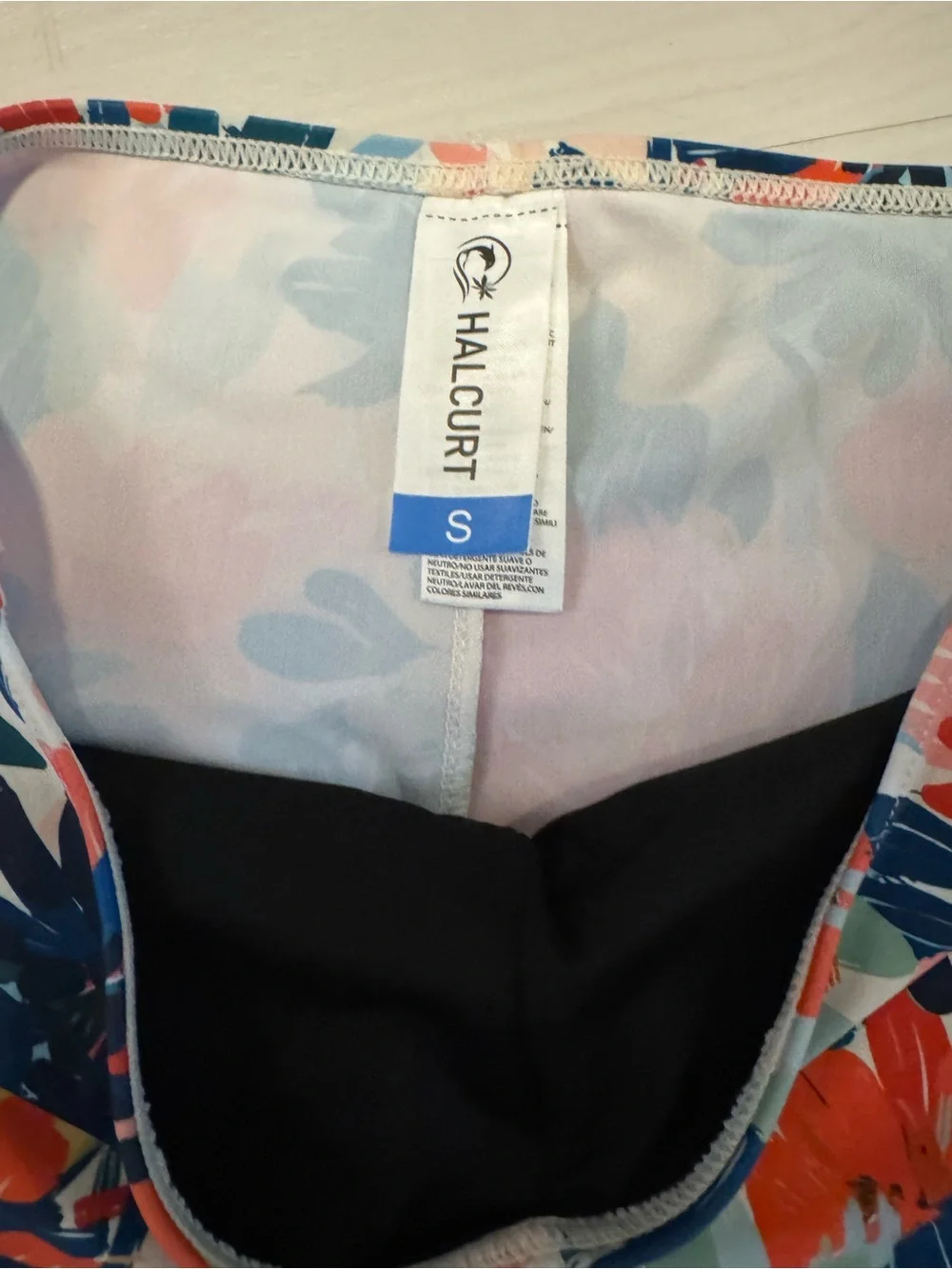 Teen Floral Rash Guard Set - Black Top with Coral Floral Shorts